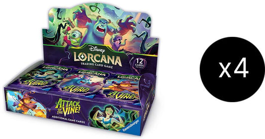 Disney Lorcana: Attack of the Vine! Booster Box Case | 4 Factory Sealed Booster Boxes